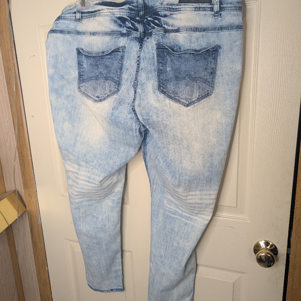 # 8 - twenty-one black Jeans Stylish Distressed Blue Jeans With Bling Buttons - Picture 9 of 10
